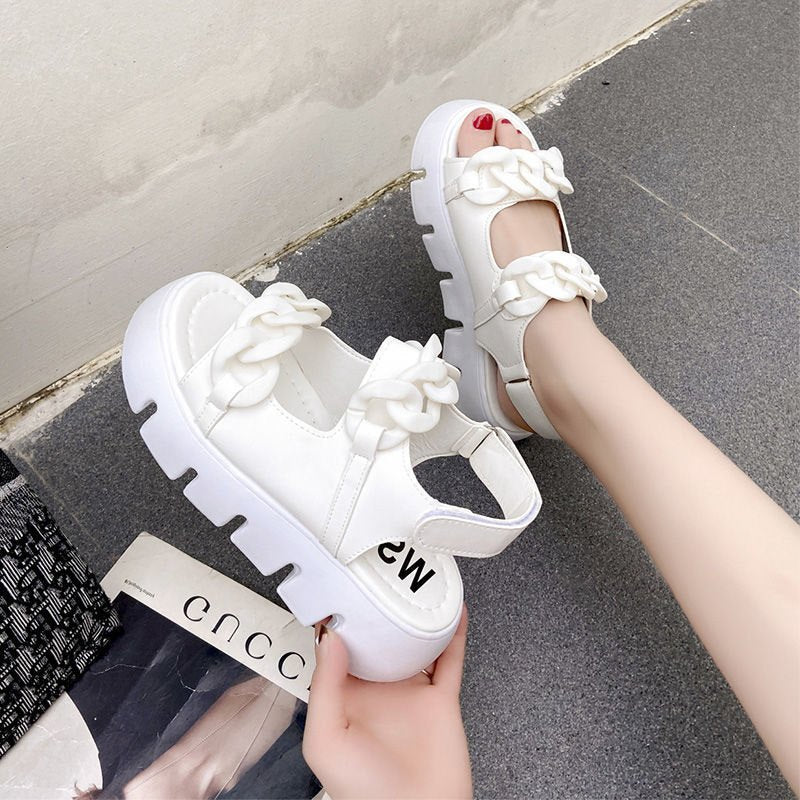 Mid-Heel Women's Shoes with Thick Soles