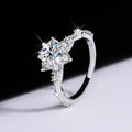 S925 Sterling Silver Ring with Moissanite Gemstone