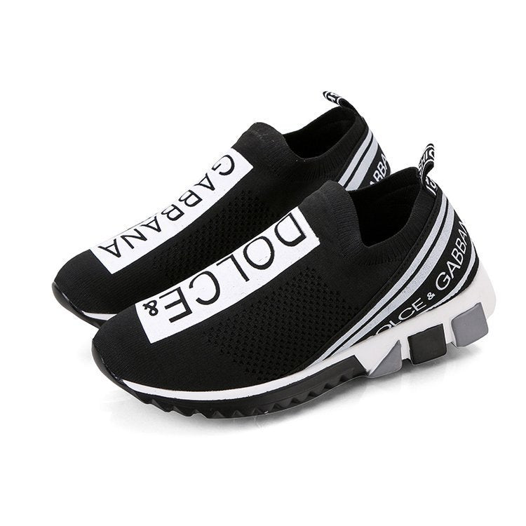 Breathable Flyknit Round Toe Women's Casual Sneakers