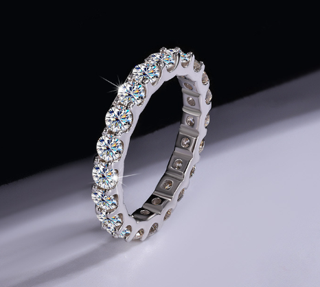 Bague moissanite en argent sterling S925 pour femme (pièce unique)