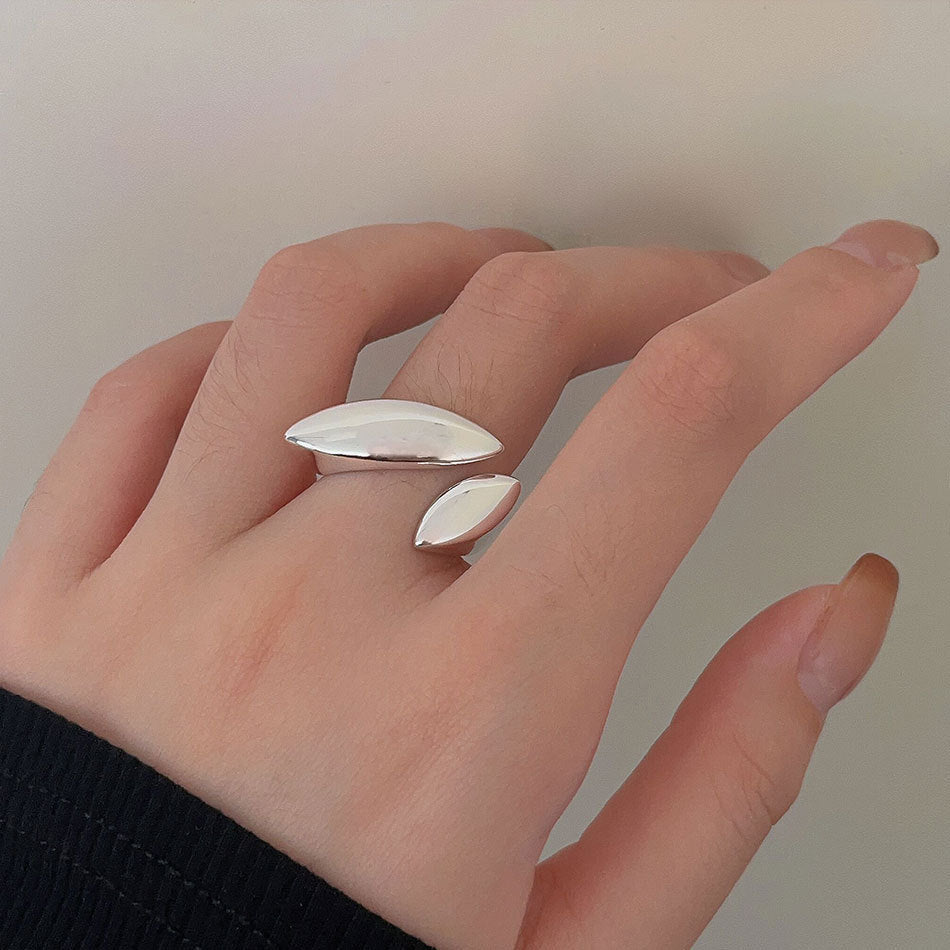 925 Sterling Silver Simple Geometric Opening Ring