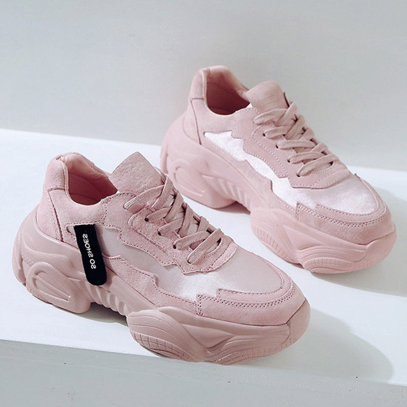 Women's Thick-Soled Casual Sneakers - Trendy Korean Style