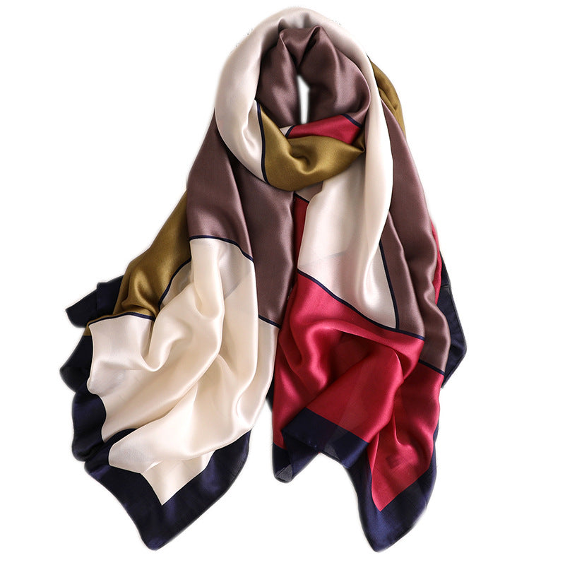 Spring Summer Women's Fashion Scarf - Color Block Shawl