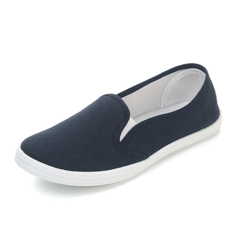 Women's Slip-On Low-Cut Canvas Sneakers (White)