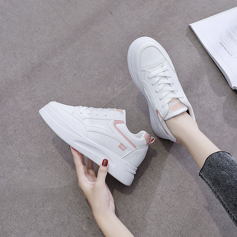 Women's Waterproof Thick-Soled White Sneakers
