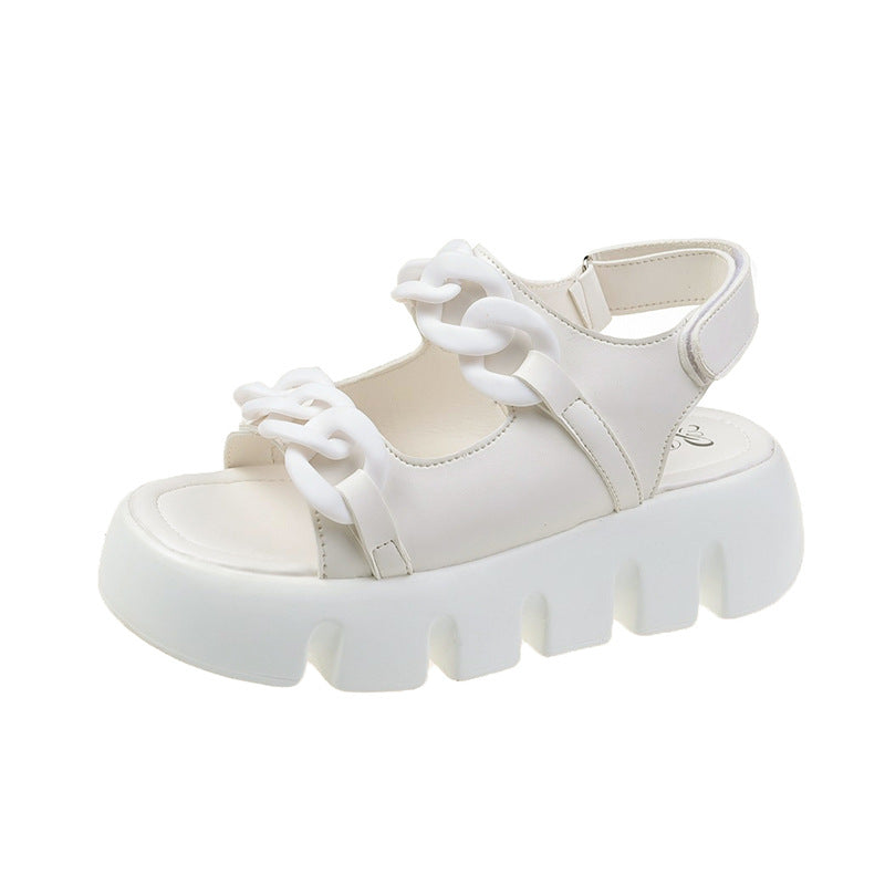 Mid-Heel Women's Shoes with Thick Soles