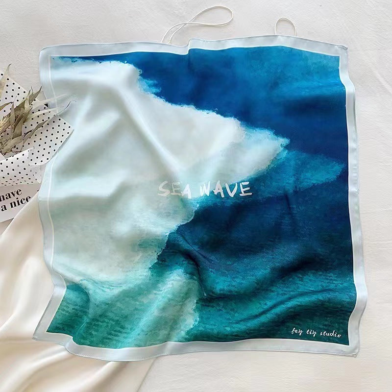 Fashionable Silk Scarf for Women - Versatile Small Square