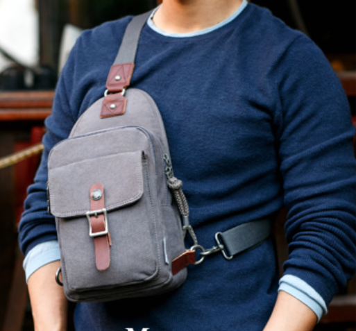 Men's Shoulder Bag, Digital Backpack, Canvas Chest Bag