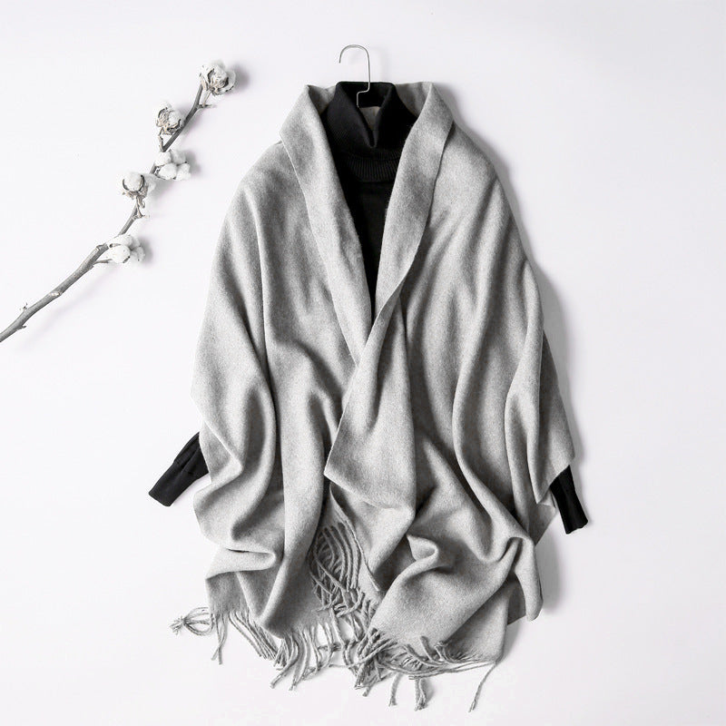 Women's Solid Color Thick Cashmere Scarf Shawl