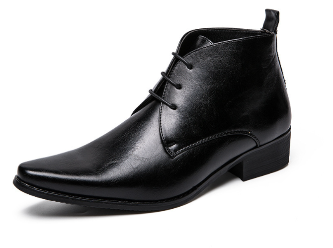British Super Pointed Toe Mid-High Formal Leather Shoes