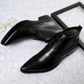 British Super Pointed Toe Mid-High Formal Leather Shoes