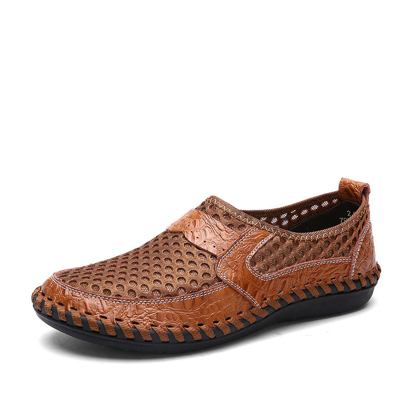 Men's Casual Slip-On Breathable Crocodile Sneakers