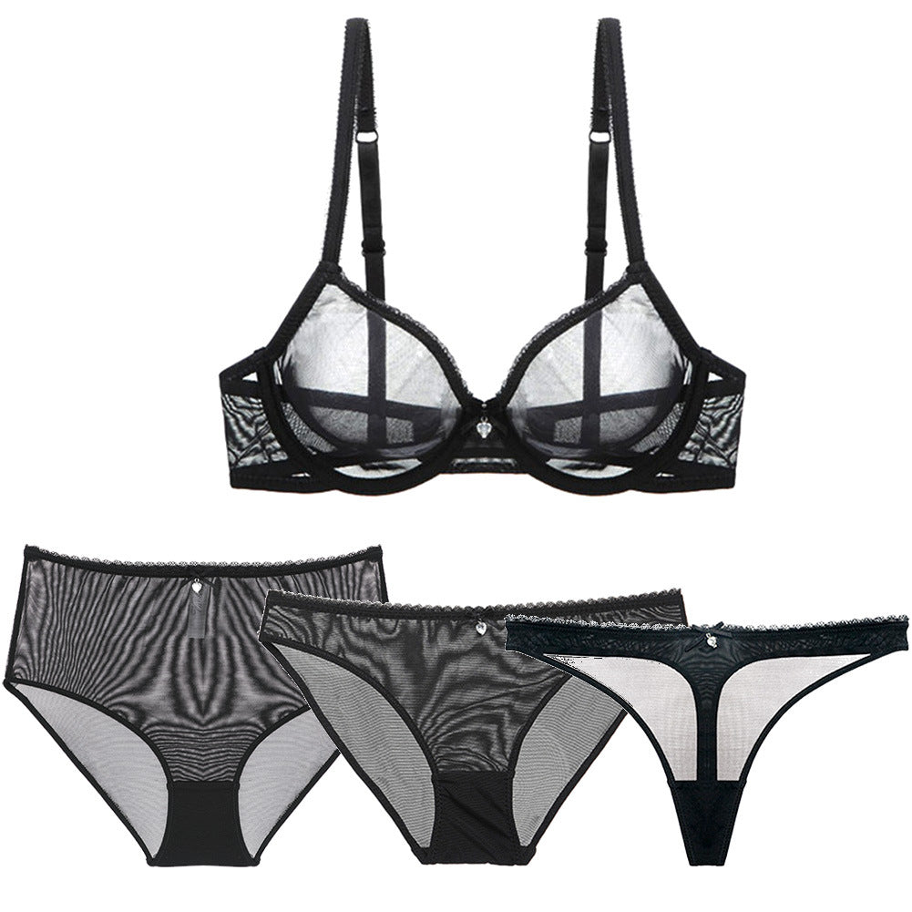 Varsbaby Sexy Transparent Mesh Lingerie Set (4 Pieces)
