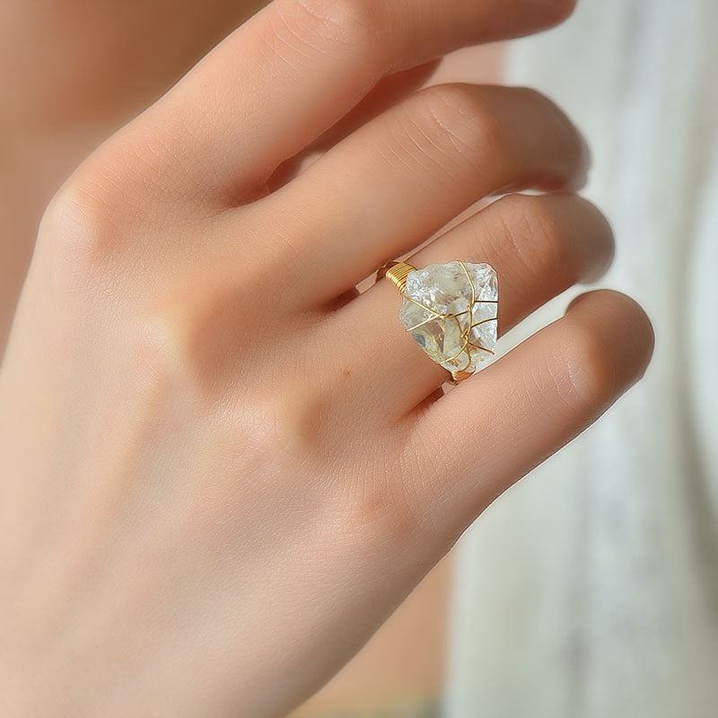 Natural Amethyst Adjustable Fashion Ring