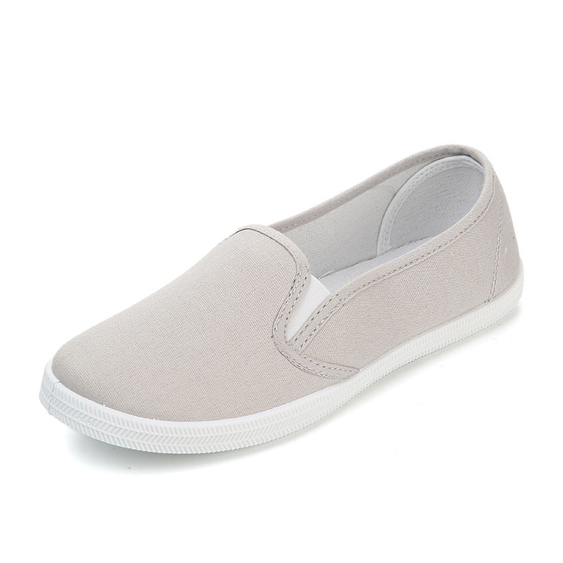 Women's Slip-On Low-Cut Canvas Sneakers (White)