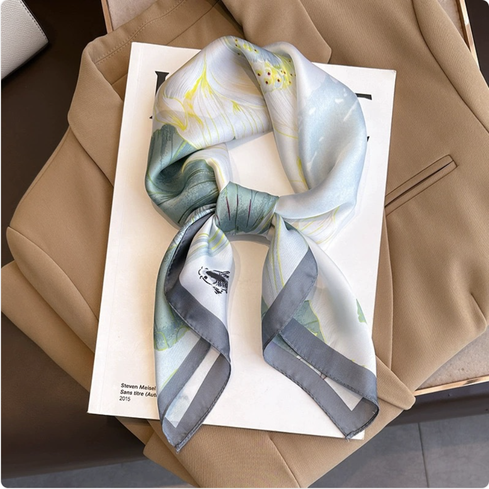Striped Square Silk Scarf