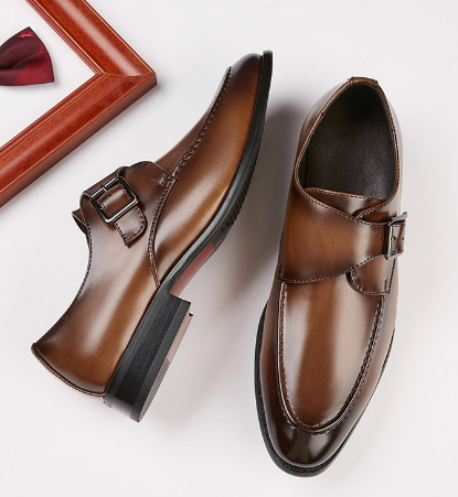 Formal Men's British Monk Square Toe Shoes