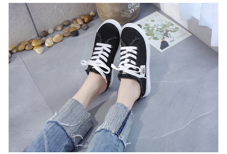 Nouvelles baskets d'été en toile à enfiler pour femme
