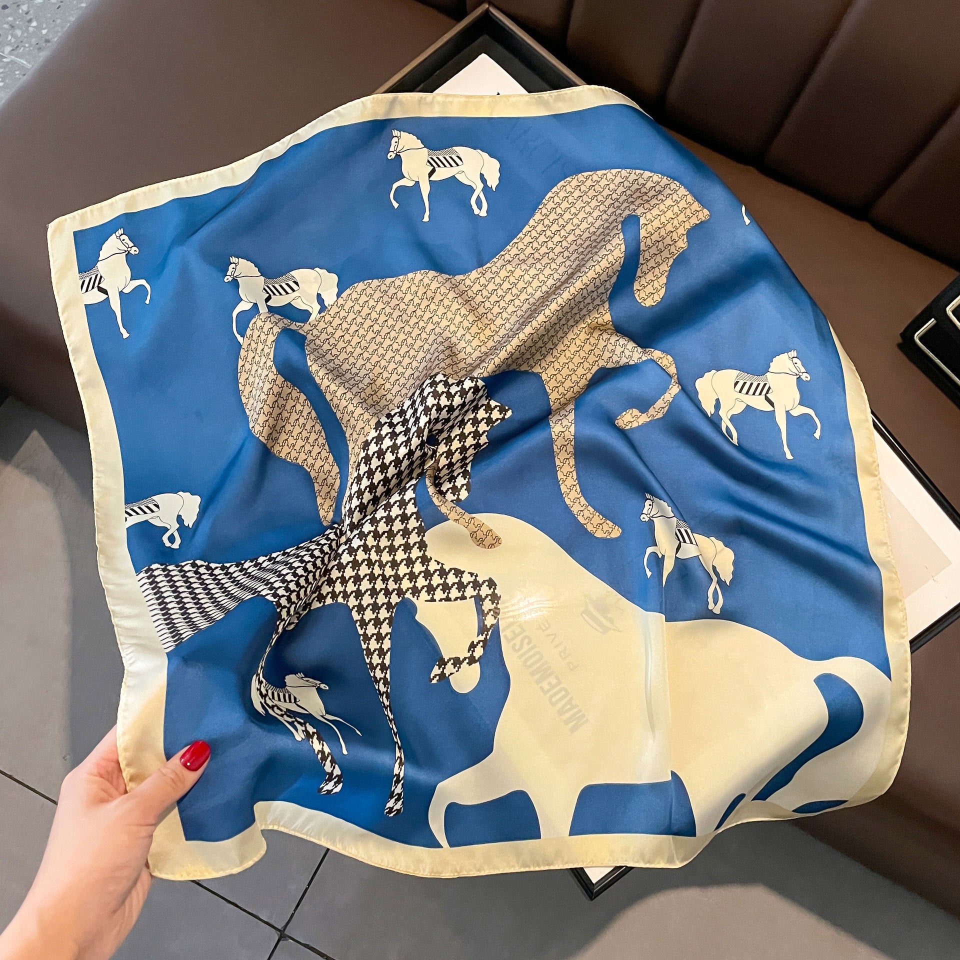 Vintage Silk Scarf - French Style 70cm Square Scarf