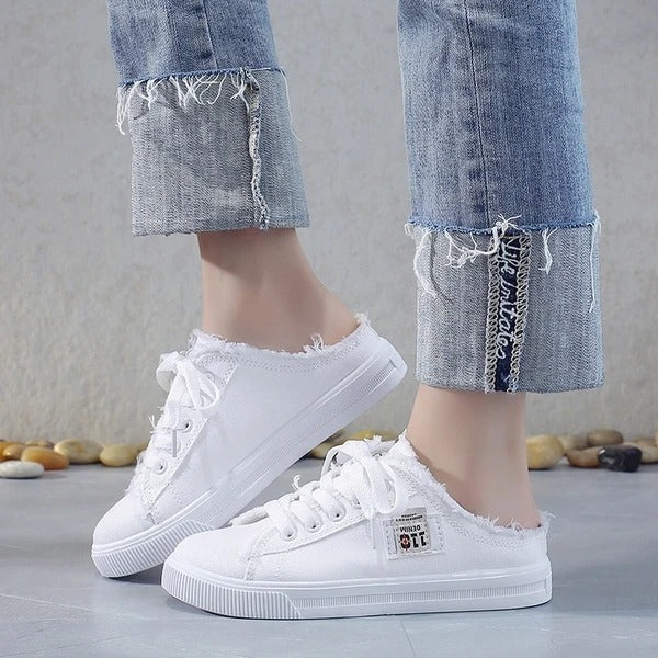 Nouvelles baskets d'été en toile à enfiler pour femme