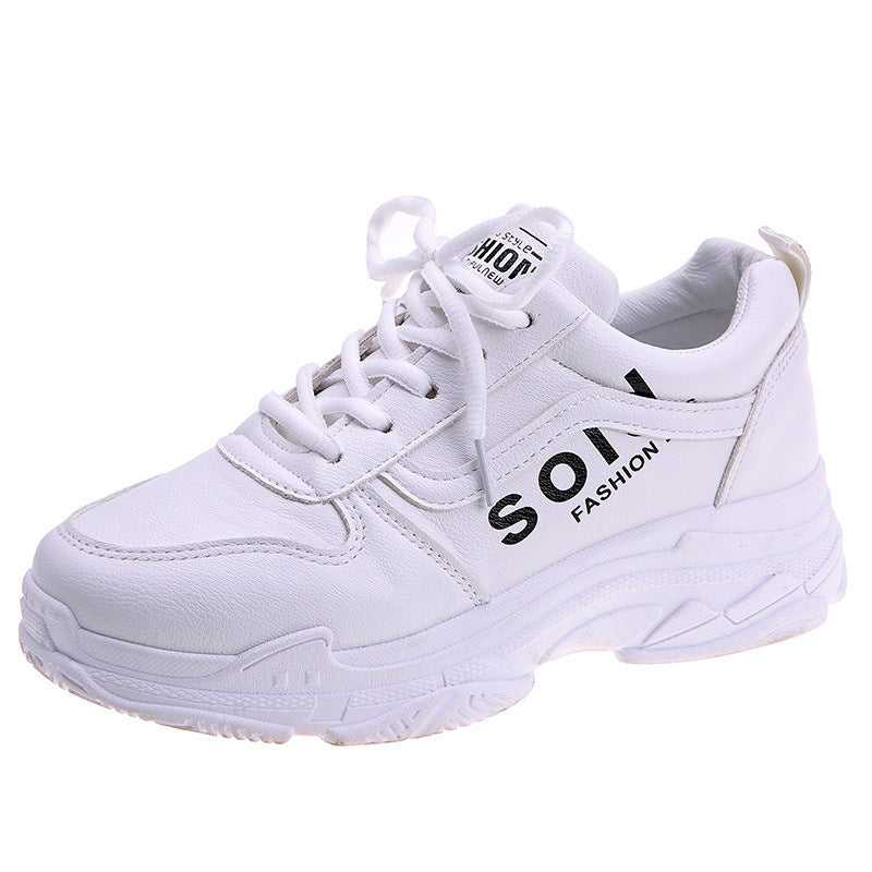 Women's Casual Thick-Soled Dad Sneakers (White)