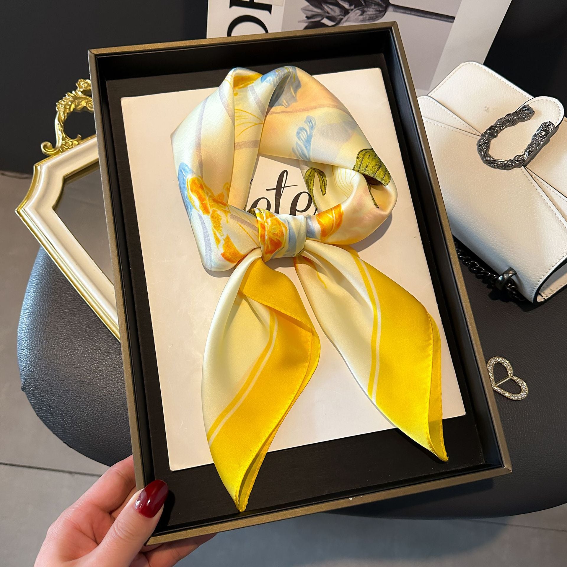 New Striped Silk Scarf - Stylish Professional Accessory
