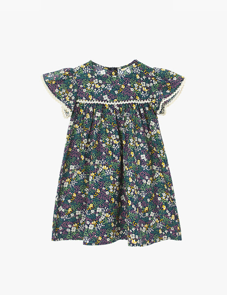 Girls Floral Lace Beach Dress