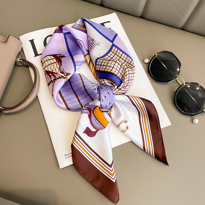 Luxury Silk Square Scarf for Women - Fashion Wraps