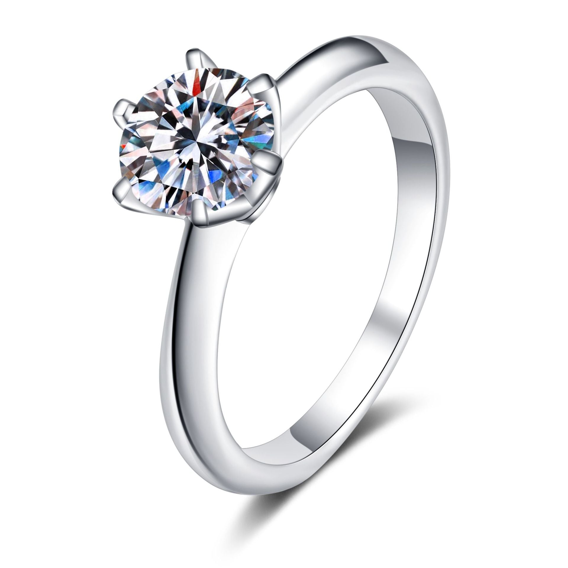 925 Silver Ring with 1 Carat Moissanite Stone