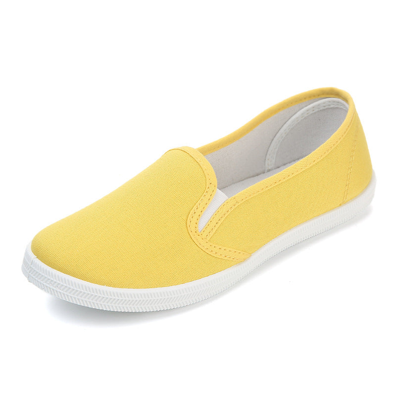 Women's Slip-On Low-Cut Canvas Sneakers (White)