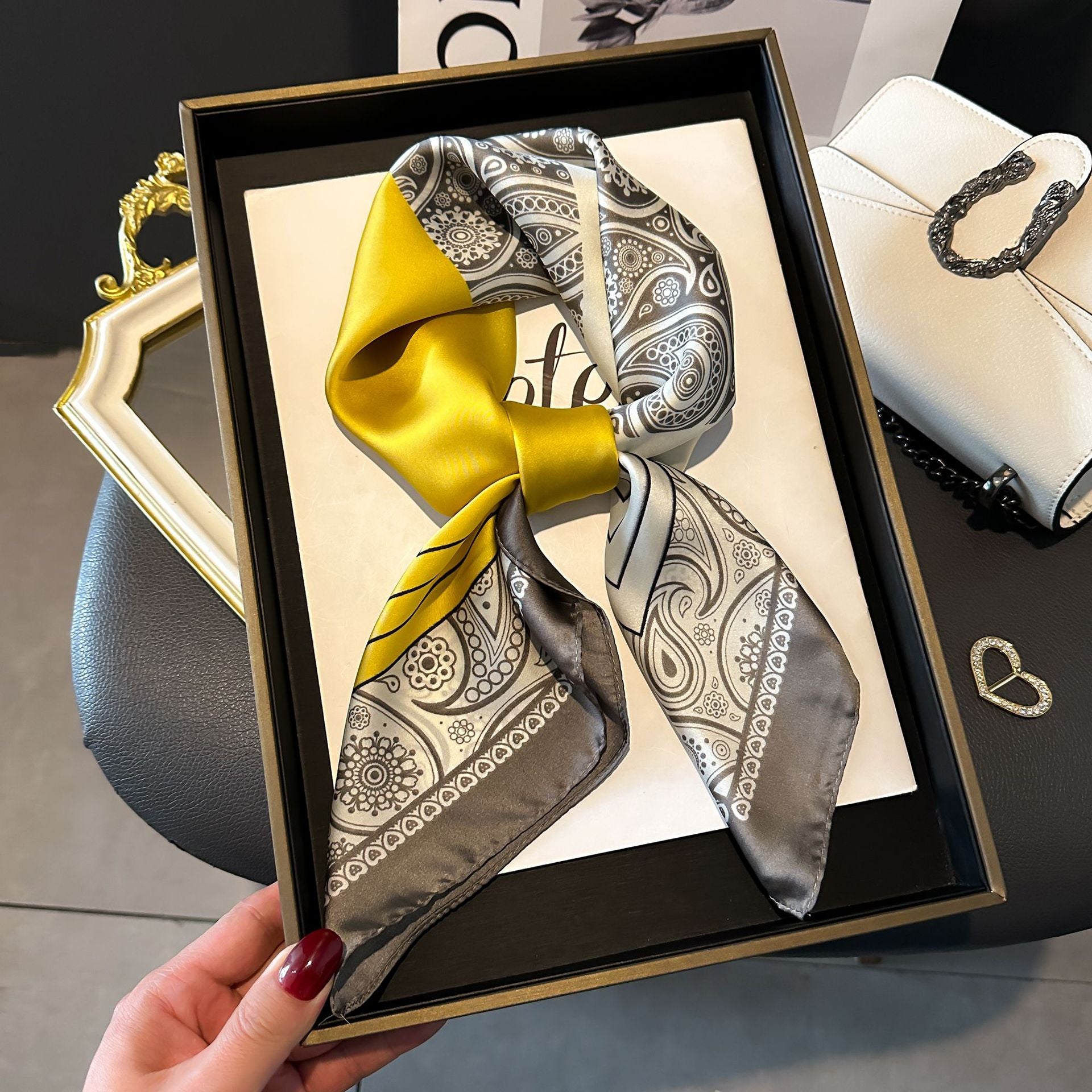 New Striped Silk Scarf - Stylish Professional Accessory