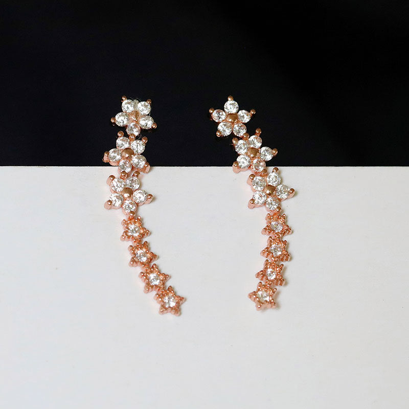 S925 Silver Starry Stud Earrings with Diamonds