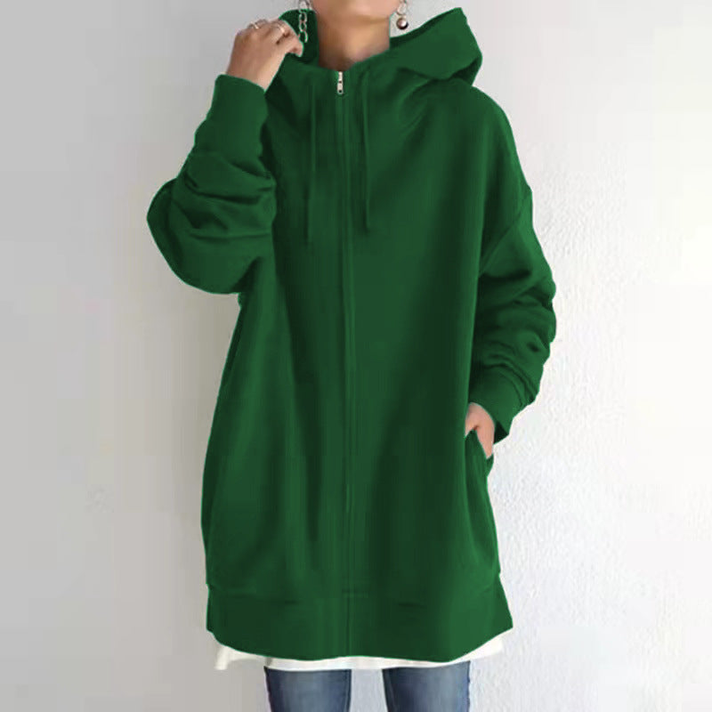 Women's Fuzzy Full-Zip Sport Hoodie Sweatshirt