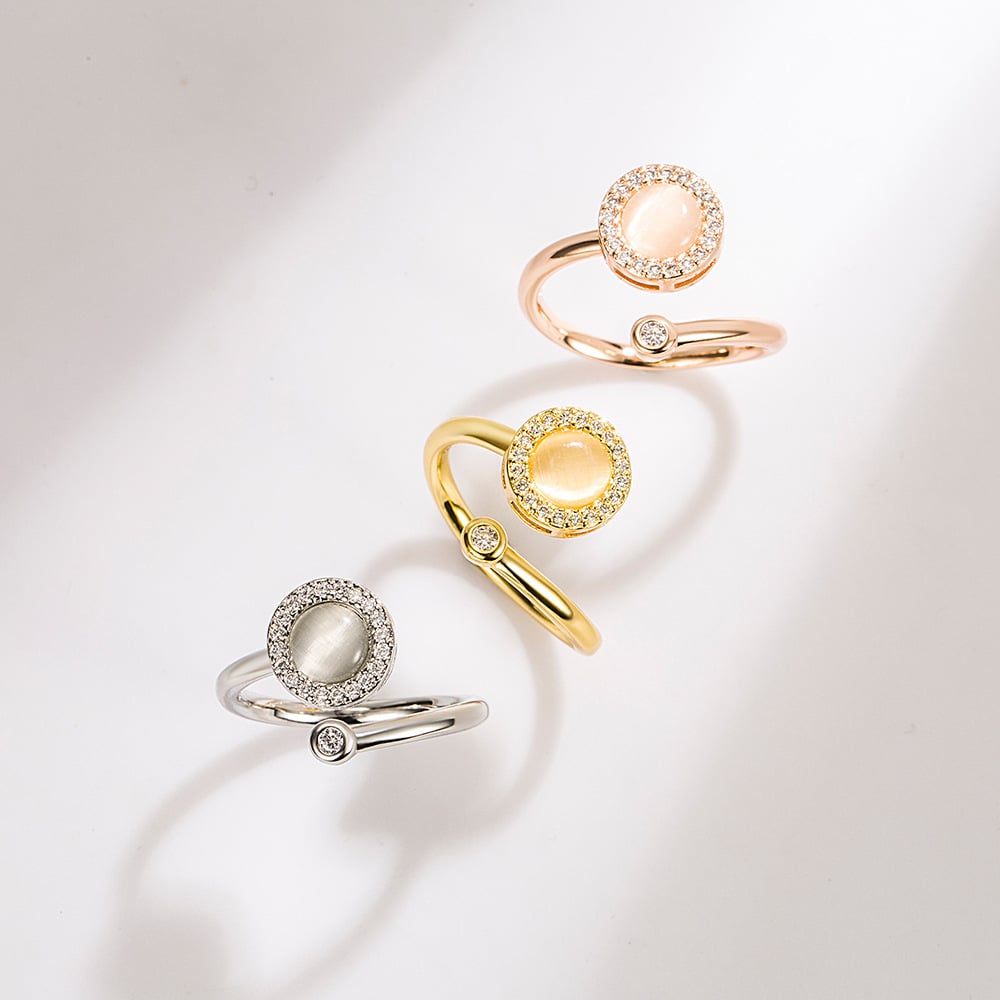 Simple Fashionable Opal Spinning Ring for Women