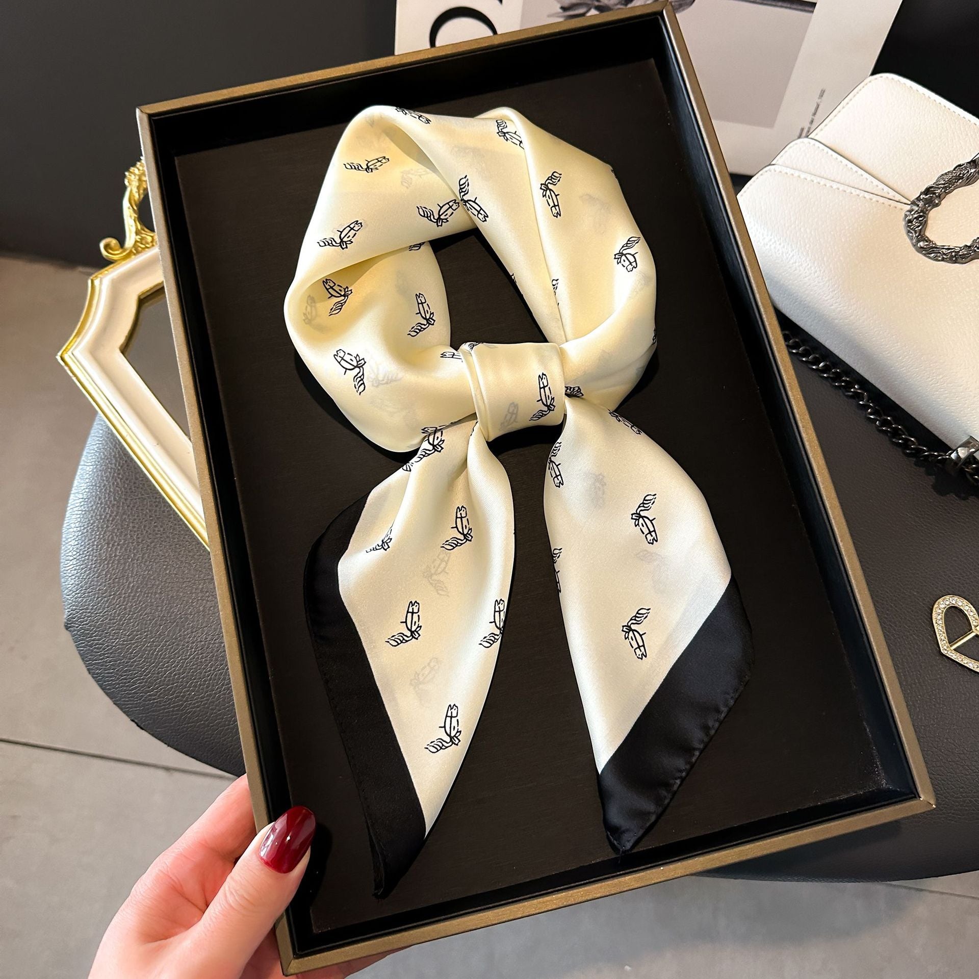 New Striped Silk Scarf - Stylish Professional Accessory