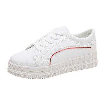 Casual Platform Sneakers - Versatile White Flat Shoes