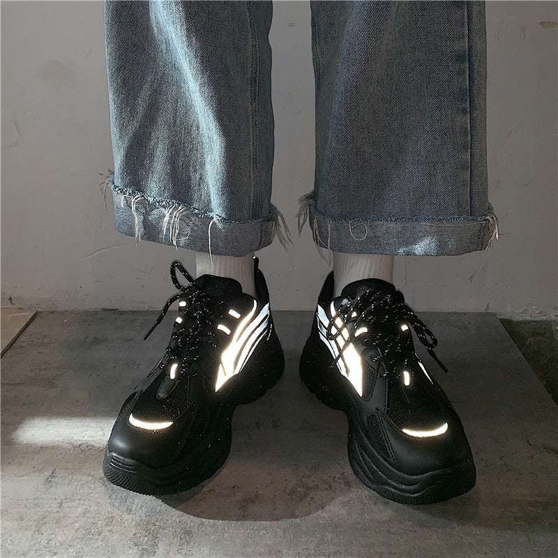 Women's Trendy Reflective Thick-Soled Dad Sneakers