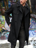 Men's Slim Double-Breasted Long Sleeve Trench Coat