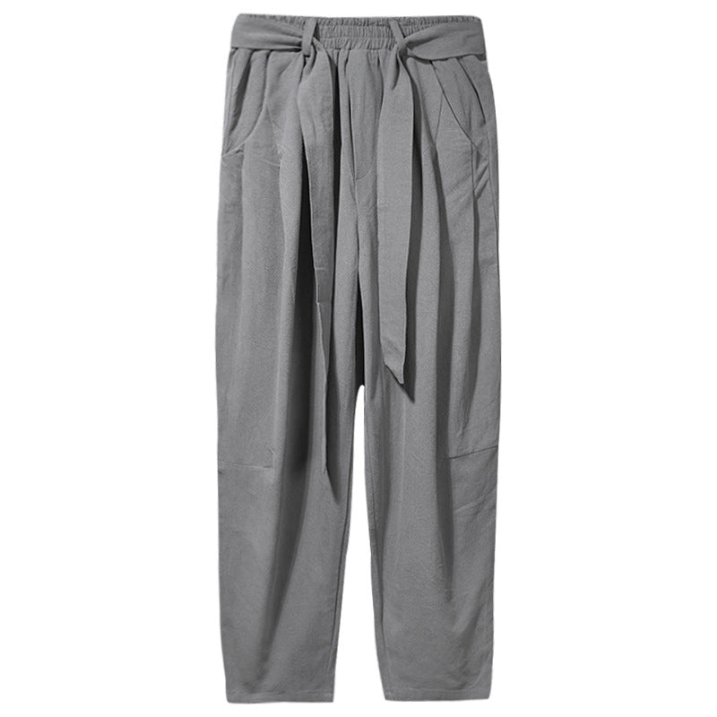 Chinese Style Men's Casual Loose Cotton Linen Trousers