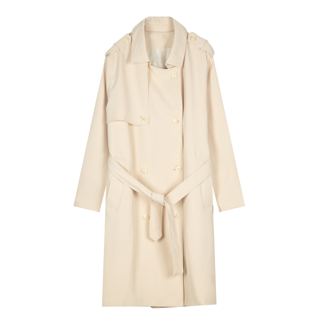 Men's Double Breasted Simple Trench Coat with Belt