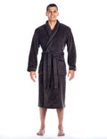 روب رجالي من نوبل ماونت - روب رجالي من الفرو الناعم - رمادي داكن - 2XL/3XL