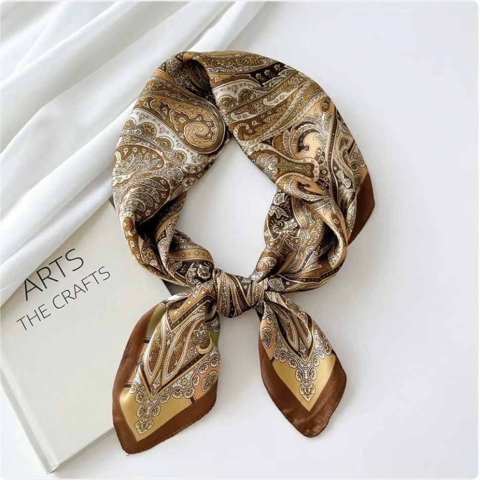 Striped Square Silk Scarf