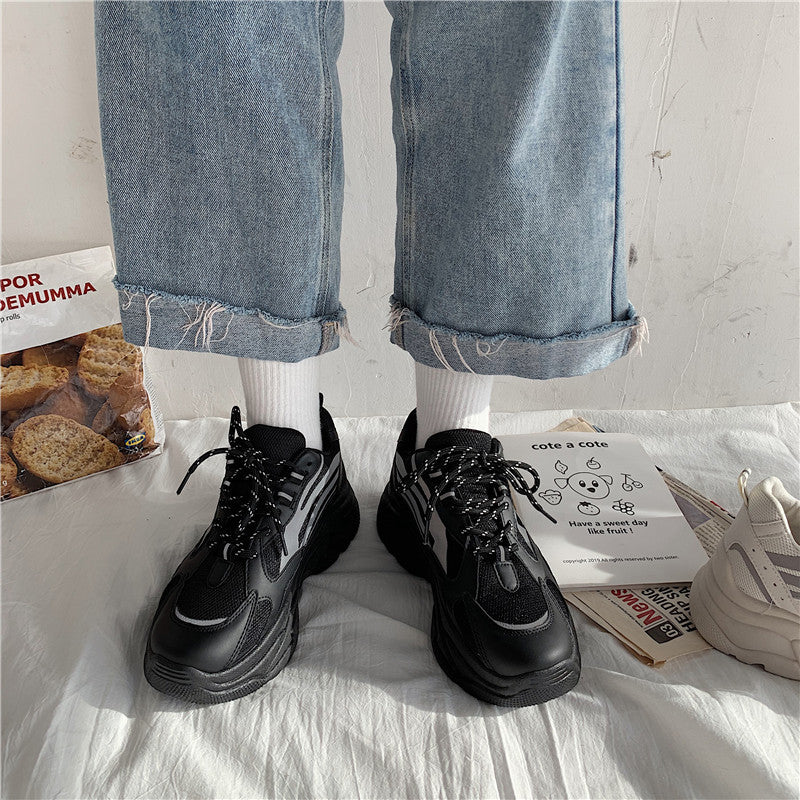 Women's Trendy Reflective Thick-Soled Dad Sneakers