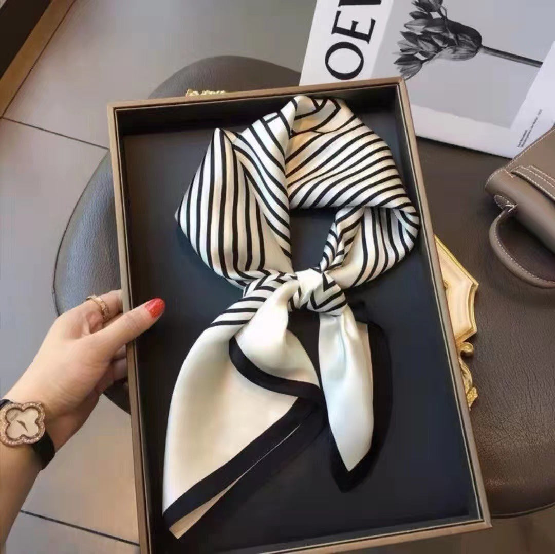 Fashionable Silk Scarf for Women - Versatile Small Square