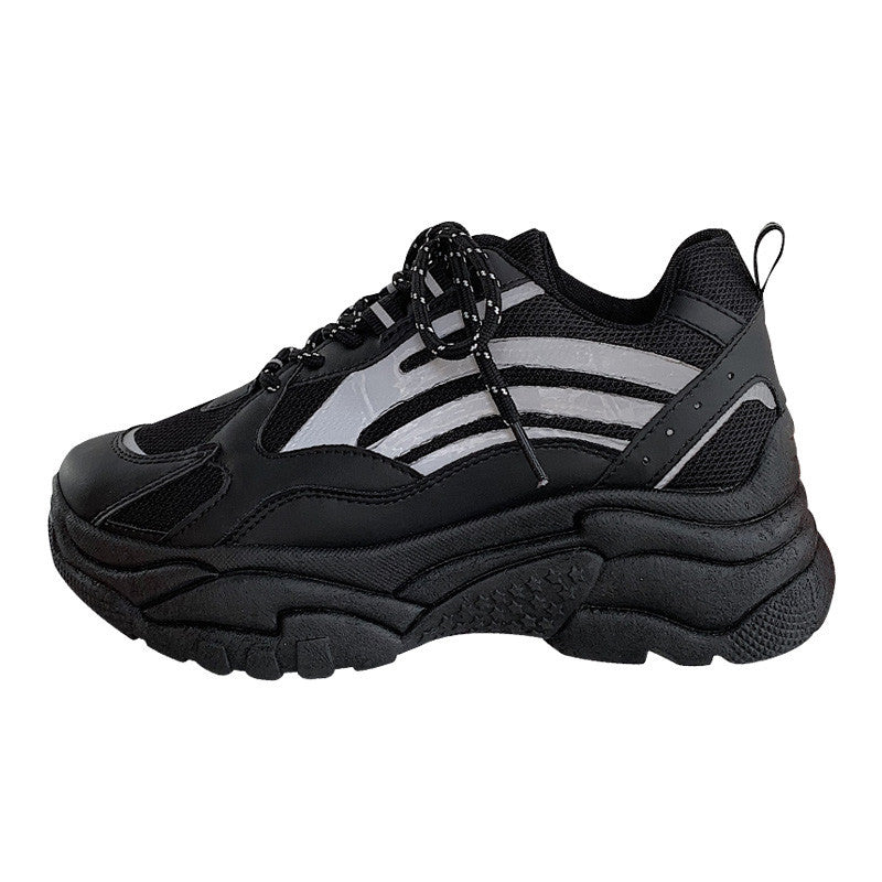 Women's Trendy Reflective Thick-Soled Dad Sneakers