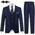 Boys Formal Suit Set Kids Navy Blue Tuxedo Suits with Bow Tie for Wedding Teen Toddler Boy Dress Suit Outfit Size 8