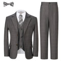 Boy Suits 5 Piece Grey Formal Plaid Kids Tuxedo Suit for Boys Wedding Outfit Slim Fit Prom Performances Dresswear Set Size 12