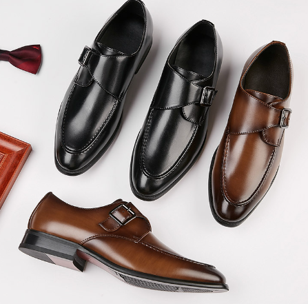 Formal Men's British Monk Square Toe Shoes