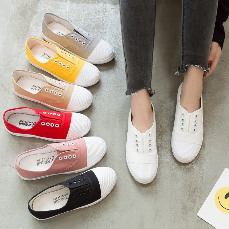 Low Top Canvas Slip-On Sneakers
