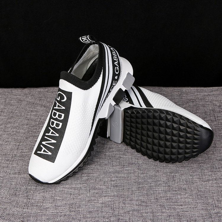 Breathable Flyknit Round Toe Women's Casual Sneakers